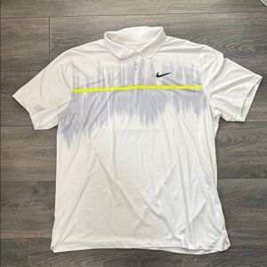 Nike Men's Polo in White, Gray, and Yellow